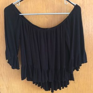 Black off the shoulder top
